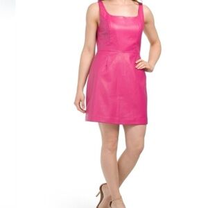 BCBGeneration Pink Faux Leather Mini Dress
